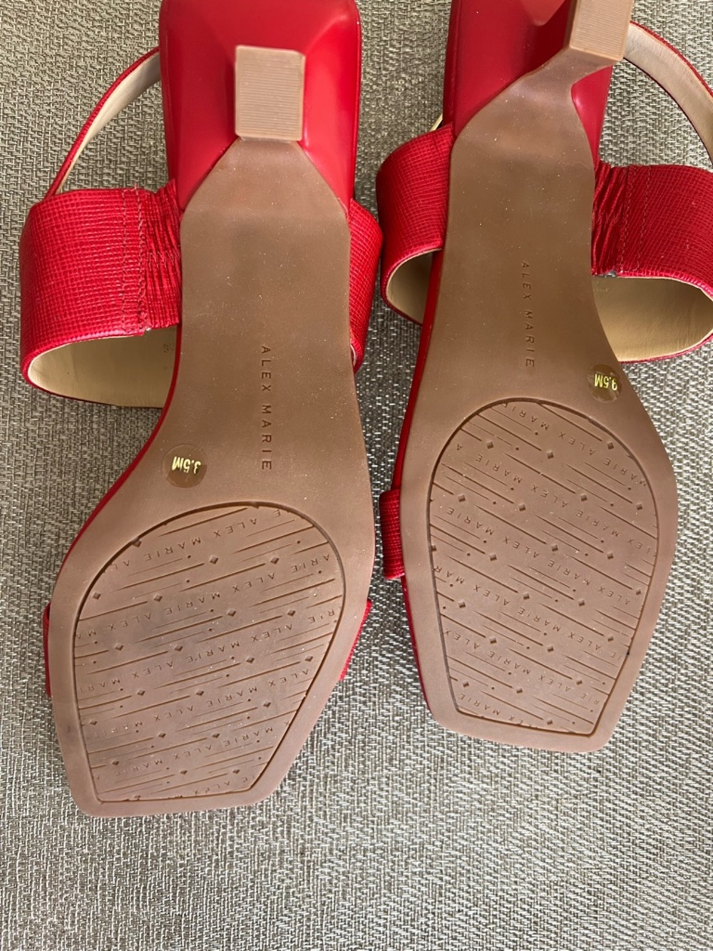 Alex Marie Red Wide-Strap Slingback Sandals - Picture 3 of 7
